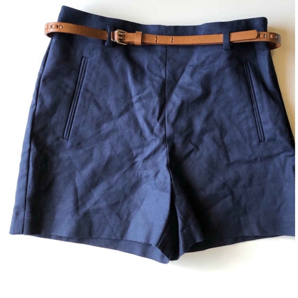 ZARA NWOT Navy Blue High waisted shorts size XS